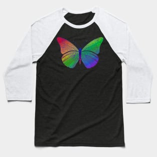 Butterfly design created using line art - colorful rainbow background version Baseball T-Shirt
